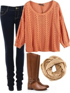 cute outfits for school for teens | so cute # cute outfit # outfit # fall outfit Outfits Mit Leggings, Winter Pullover Outfits, Peach Sweater, Outfits For Teens For School, Pullover Outfit, Style Goals, Cute Outfits For School, Baby Diy