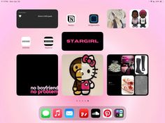 an image of a website page with hello kitty stickers on it