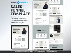 an image of a website design with the title sales funnel template