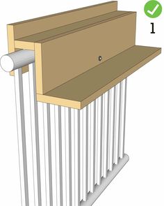 the top section of a metal radiator with an arrow pointing up to it