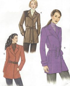 a woman's coat and jacket sewing pattern