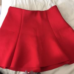 Bought At The Guess Store Perfect Condition - Nwot Really Cute With Tights & A Sweater. Can Be Dressed Up Or Down. Zipper Back. Size: Medium 90% Polyester, 10% Spandex Approx Measurements: 14” Waist, Length 15-16”, Hips 17-18” Red A-line Party Bottoms, Red Fitted Skort For Party, Red Stretch Mini Bottoms, Red Stretch Mini-length Bottoms, Stretch Red Mini Bottoms, Red Stretch Mini Length Bottoms, Red High Waist Stretch Skort, Red High-waisted Stretch Skort, Red Stretch High-waisted Skort