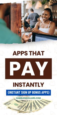 an advertisement for the app that pay instant money