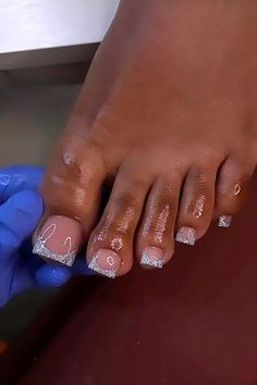 French Toe Nails, Pedicure Designs Toenails, Gel Toe Nails, Acrylic Toes, Gel Toes, Cute Toe Nails