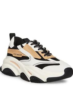 POSSESSION BLACK/TAN - Women's Shoes - Steve Madden Canada Tan Sneakers, Hot Sneakers, Loose Jeans, Midi Skirts