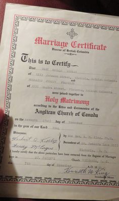 the marriage certificate is being held by someone