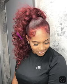 Burgundy Wig, Hairstyles Beach, Easy Hairstyles For Medium Hair, Curly Ponytail, Human Virgin Hair, Hair Ponytail Styles, Beach Hairstyles