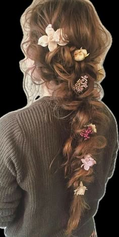 Medieval Hair, Medieval Hairstyles, Flower Braids, Flowers In Her Hair, Fairy Hair, Wedding Hair And Makeup, Aesthetic Hair, Bride Hairstyles, Hair Dos