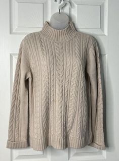 I just added a new item to eBay, Classic Elements Cable Knit Sweater - Mock Neck, Beige, Medium-Versatile & Cozy! #eBay #eBaySeller Dress Slacks, Cable Sweater, Mock Neck, Cable Knit, Ebay Store, Sweater Outfits, Knitted Sweaters, Women Accessories, Cute Outfits