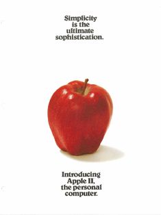 an apple advertisement with the words simplifying is the ultimate sophistiction