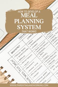 a meal planner with the title how to developing a meal planning system that works on it