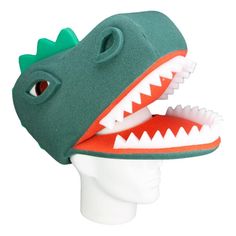 "Get this Awesome Dinosaur Hat Today! This Dinosaur Hat will definitely make you stand out at your next Party, Wedding, Corporate Event, Birthday, Quinceanera, or Halloween Party! Product Details: ✓Made in the USA ✓Handmade ✓High Quality Foam ✓One Size Fits Most ✓Customizable to your preferences \"This is where your party starts\". Give your next party a new life and rediscover your youth with Foam Party Hats. Foam Party Hats Guarantee At Foam Party Hats we believe our hats help bring a new joy Adult Dinosaur Costume, Costume Dinosaure, Dino Hat, Halloween Costume Hats, Hat Halloween Costume, Foam Wigs, Dinosaur Hat, Hat For Kids, Foam Party