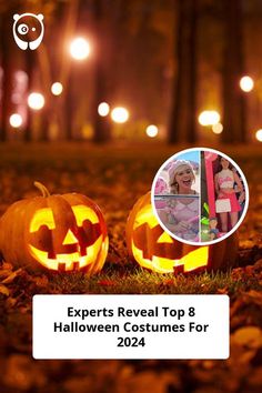 two pumpkins with the words experts reveal top 8 halloween costumes for 2012