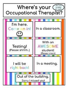 a classroom poster with the words, where's your occupnation?