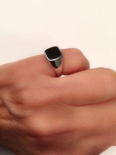 Signet Ring Women, Silver Pearl Jewelry, Signet Rings Women, Handmade Jewelry Ring, Black Wedding Rings