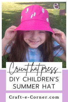 With summer just starting, it's time to get your little ones ready for sunny adventures and outdoor play with an adorable summer hat using Cricut Iron-on!! Summer Bucket Hat, 3d Paper Flowers, Using Cricut, Party Poppers, Smart Materials, Painted Wood Signs, Summer Hat