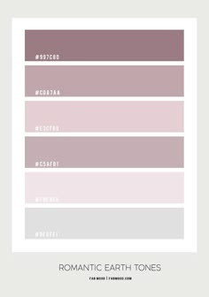 the color scheme for romantic earth tones in pink, grey and white with text that reads'romantic earth tones '