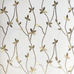 a white wall with gold leaves and vines on it's side, against a white background