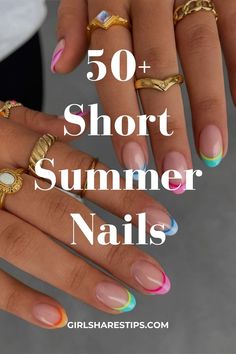 Get ready for summer with these stunning short nail designs that will have you looking fabulous all season long! From bright colors to fun simple patterns, these 50+ short summer nails are perfect for anyone wanting to make a statement. | summer nails designs | beach nails | summer vacation nails | summer nails inspiration | summer nails trends | summer nails ideas | summer nails inspiration trendy | summer nails inspiration aesthetic | summer nails inspo vacation | summer nails inspired | summer nails dip | summer nails dark skin | summer nails dipping powder | summer nails daisy | summer nails designs acrylic | summer nails dark blue | summer nails different colors | summer nails french tip | summer nails fun | summer nails for the beach | summer nails flowers | summer nails for vacation Short Nails Summer, Short Summer Nails, Hairstyle 2024, Summer Nails Almond, Beachy Nails, Fun Summer Nails, Summer Nails Beach