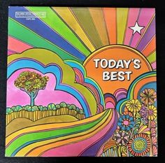 the front cover of today's best coloring book, with an image of trees and flowers