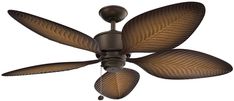 a brown ceiling fan with three leaves on it