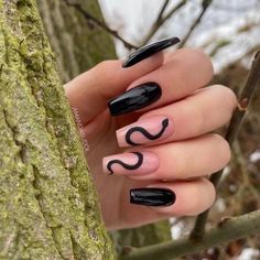 Fun Halloween Nails, Black Halloween Nails, Holloween Nails, Witchy Nails, Halloween Acrylic Nails, Goth Nails, Grunge Nails