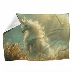 an image of a white horse in the wild with long hair on it's back