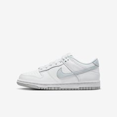 (GS) Nike Dunk Low 'White / Pure Platinum' (2022) DH9765-102 - SOLE SERIOUSS (1) Sneakers For Kids, Kids Footwear, Nike Model, Nike Models, Clean Shoes, Grade School, Nike Dunk Low, Kids Sneakers, Dunk Low