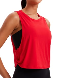 PRICES MAY VARY. Designed for low-impact workouts or daily wear. Super soft, skin-friendly and lightweight fabric keeps you comfortable. Loose fit, crop length. Round neck with knotted side details for a cute fashion look. Sleeveless workout clothes with roomy arm hole for free movement. Ideal for layering over your sports bra, offering a flattering yet modest look. Pima Cotton collection is super soft and feels great against your skin, aiming to offer a comfortable feeling to you. Loose Pima cotton tank top allows you to move freely in full range of motion during workout. The side-knotted design is stylish and cute.
 
 Feature & Fitting:

 Pima cotton collection

 Design for low-impact workouts or daily wear

 Side-knotted design

 Loose fit, cropped length
 
 Fabric:

 Super soft and ski Pima Cotton Fabric, Crz Yoga, Sport Top, Workout Crop Top, Loose Fitting Tops, Running Tops, Cotton Tank Top, Workout Tanks, Workout Tank Tops