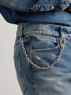 HOORSENBUHS' signature tri-link motif is meant to serve as a symbol of strength, quality and opulence. This wallet chain is handcrafted from sterling silver and encrusted with glinting diamonds. Symbol Of Strength, Jewelry Gift Guide, Chain For Men, A Symbol, Wool Trousers, How To Wear Scarves, Fine Jewelry Designers, Loungewear Shorts, Knitwear Design