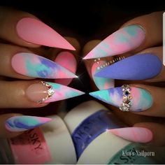 Pinterest @Cravingshay Ombre Nail Design, Nail Board, Stiletto Nail Art, Colorful Nail, Pointed Nails, Stiletto Nails Designs, Nails Colors, Nail Colours, Nail Styles