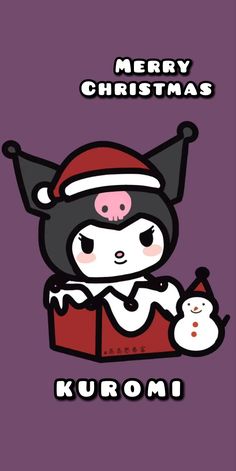 a cartoon character with a santa hat on