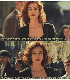 an image of a woman with red hair and the caption that says, how many boys have fallen in love with the fire within you