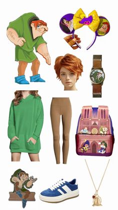 various items from the animated movie, including shoes and purses with cartoon characters on them