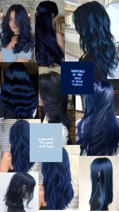 Dark Blue Hair, Hair Color Underneath, Hair Color Streaks, Hair Streaks, Dyed Hair Inspiration, Hair Inspiration Short, Pretty Hair Color, Haircuts Straight Hair