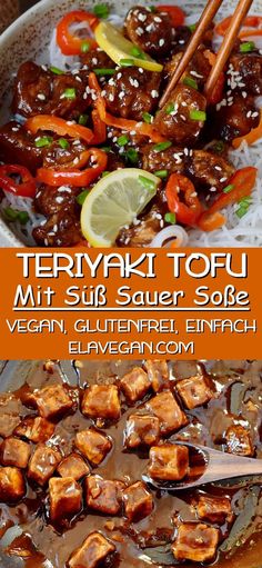 sticky tofu in teriyaki sauce is an easy and delicious side dish