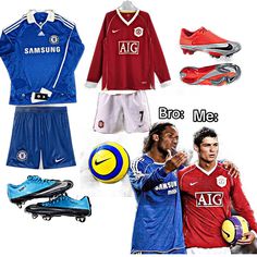 several different soccer uniforms and shoes are shown in this collage, including one with the same name on it