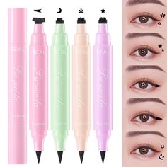 Features: 100% brand new and high quality products. Net Weight: 2.5g Size:13.5*1.8*1.8cm Color:Black The product adopts a two-end design, one is eyeliner, the other is seal design, easily create beautiful eyeliner makeup. The texture is delicate and soft, easy to extend. Rich color and high color rendering. Long-lasting anti-saturation, anti-sweat and no blooming. One side is an eyeliner and the other side is an eyeliner stamp to easily create a unique eyeliner. Waterproof formula, quick-drying, no blooming, easily outline the perfect line. Package Include: 1 Pcs Stamp Eyeliner Note: 1.The real color of the item may be slightly different from the pictures show on website caused by many factors such as brightness of your monitor and light brightness. 2.Please allow slight deviation for the Eyeliner Packaging, Eyeliner Stamp Star, Eyeliner Stamp, Glitter Eyeliner Products, Winged Eyeliner Stamp, Liquid Eyeliner Pack, Pen Tattoo, Liquid Eyeliner Pen, Cat Eyeliner