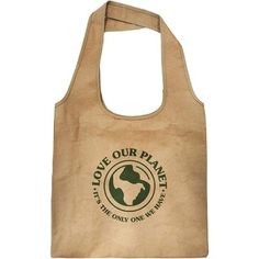 a bag with the words love our planet printed on it