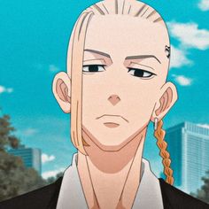 an anime character with braids in his hair