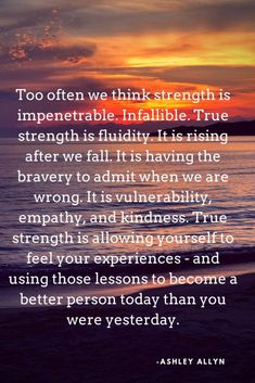 an image with the quote too often we think strength is imppenable inflatable true