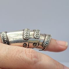 This Finger Armor Is The Style With Rivets. That It Had I Like That It Has Design Trim On Each Panel And I Like This Sleek Look. Finger Armor Ring, Finger Armor, Armor Ring, I Like That, 7 Rings, Sleek Look, Rivets, Womens Jewelry Rings, Vintage Silver