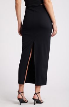 A smooth maxi skirt crafted from the brand's softest fabric contours to your silhouette for a look that easily transitions from the office to evening. 37" length (size Medium) Partially lined Concealed-elastic waist 75% nylon, 25% spandex Machine wash, tumble dry Imported Stretch Maxi Skirt For Evening, Evening Stretch Maxi Skirt, Evening Maxi Skirt With Stretch, Stretch Full Length Pencil Skirt For Work, Evening Midi Skirt In Elastane, Sleek Relaxed Maxi Skirt, Sleek Maxi Skirt For Night Out, Elegant Maxi Skirt For Workwear, Stretch Full Length Maxi Skirt For Work