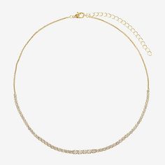 Included: 1 Necklace(s)Features: In A Gift Box, Nickel FreeJewelry Closure: Fold Over ClaspShape: RoundStone Cut: RoundStone Millimeter Measurement: 4 Mm Width, 4 Mm LengthMetal Color: Gold ToneChain Length: 16 InchChain Width: 1.4 MillimetersExtender Length: 3 InchCare: Wipe CleanStone Type: 59 Cubic ZirconiaMetal: 14k Gold Over BrassNecklace Type: Tennis NecklacesCountry of Origin: Imported Tennis Necklace, Cubic Zirconia, Jewellery And Watches, Sparkle, Brass, Women Jewelry, Pendant Necklace, Gold, Gifts