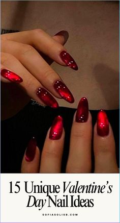 Get ready to fall head over heels for these Valentine's Day nail designs! I've discovered a fantastic article that showcases 15 stunning nail ideas to celebrate love. Whether you're into glitter, hearts, or classy nails, these designs are sure to make your Valentine's Day extra special. I Love You Nails, Hate Valentines Day Nails, February Nails Ideas Valentines Day Red, Valentine’s Day Nails Ideas, Feb Nails Valentines Day, Nails For Red Dress, Red Valentine Nails, Valentines Day Nails Ideas, Valentine Nail Ideas