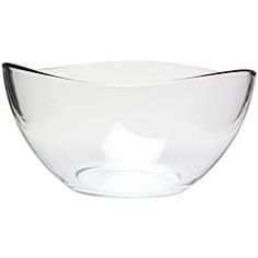 an empty glass bowl on a white background