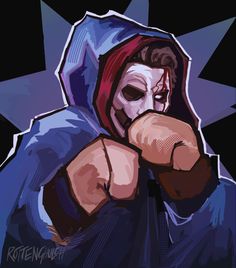 a digital painting of a person wearing a hoodie and pointing his finger at the camera