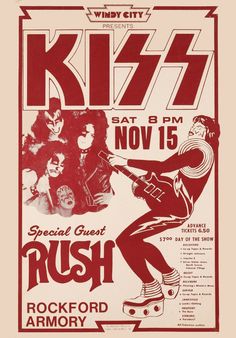 an old concert poster for kiss