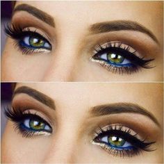 Makeup Cantik, Makeup Tip, Blue Eyeliner, Beautiful Eye Makeup, Colored Eyeliner, Black Eyeliner, Eye Make