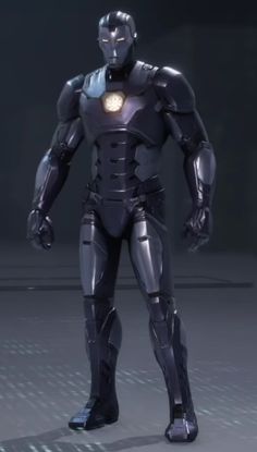 a man in a futuristic suit standing with his hands on his hips